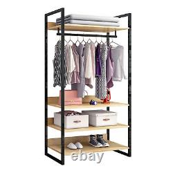 Open Wardrobe Clothes Rail Coat Stand Hallway Garment Display Rack Shoe Storage