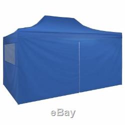 Outdoor Garden 3x4.5m Foldable Tent Pop-Up Marquee with 4 Walls/No wall Blue/Cream