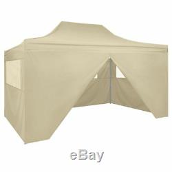 Outdoor Garden 3x4.5m Foldable Tent Pop-Up Marquee with 4 Walls/No wall Blue/Cream