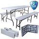Outdoor Garden Large 6ft Table And 2 Bench Set Heavy Duty Festival Party Camping