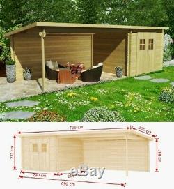 Outdoor Garden Shed Large Summerhouse Log Cabin Screen House Patio Storage Seat