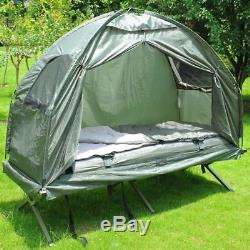 Outsunny Compact Portable Pop-Up Tent/Camping Cot With Air Mattress And Sleeping