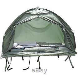 Outsunny Compact Portable Pop-Up Tent/Camping Cot with Air Mattress and Sleep