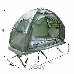 Outsunny Portable Camping Cot Tent Air Mattress Sleeping Bag Pillow Heavy Duty