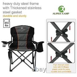 Oversized Camping Folding Chair Heavy Duty Lawn Chair Cooler Bag Portable Table
