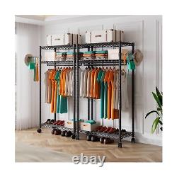 PUNION Heavy Duty Rolling Garment Rack, Portable Clothes Rack for Hanging Clot