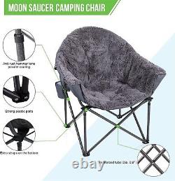 Plush Moon Folding Chair Portable Couch Lazy Chair Soft Warm Seat Fishing Indoor