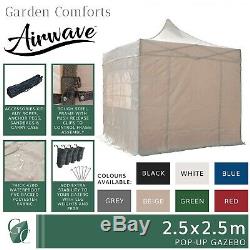 Pop Up Gazebo 2.5m with Sides Waterproof Garden Marquee Tent Canopy by Airwave