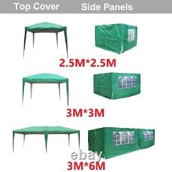 Pop Up Gazebo 3x3m 6X3m 4 Sides Garden Heavy Duty Marquee Waterproof Tent Canopy