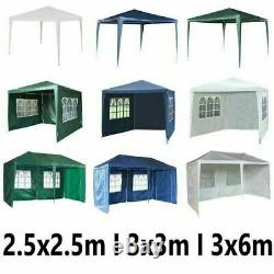 Pop Up Gazebo 3x3m with 4 Sides Garden Heavy Duty Marquee Waterproof Tent Canopy