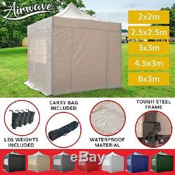 Pop Up Gazebo Airwave Waterproof Heavy Duty Party Shelter 2m, 2.5m, 3m, 4.5m, 6m