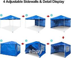 Pop Up Gazebo with 4 Sides Panels Heavy Duty Waterproof Outdoor Events Shelters