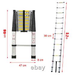 Portable 17ft Heavy Duty Telescopic Ladder Multi-Purpose Aluminium Extendable UK