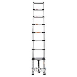 Portable 3.2M Heavy Duty Multi-Purpose Aluminium Telescopic Ladder Extendable UK