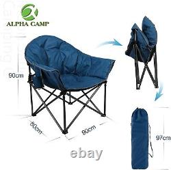 Portable Camping Chair Oversize Durable Moon Saucer Chair Cup Holder 160kg Max