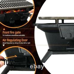 Portable Charcoal Grill Outdoor Cooking BBQ Grill Station Cast Iron Heavy Duty
