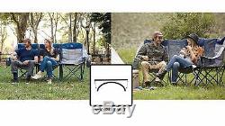 Portable Folding Camping Chair Heavy Duty Oversized LoveSeat Bench Lounge Seat