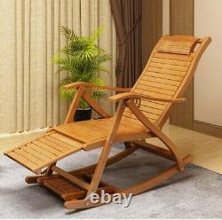 Portable Folding Rocking Chair Relax Sun Lounger Chair Seat w Footrest &Backrest