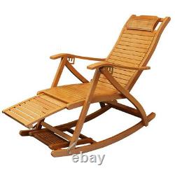 Portable Folding Rocking Chair Relax Sun Lounger Chair Seat w Footrest &Backrest