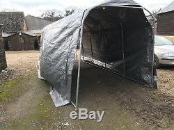 Portable Garage 9m x 3m complete with curtain flaps for ends. Heavy Duty