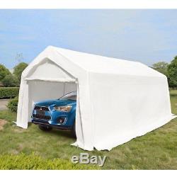 Portable Garage Carport Shelter Car Port Canopy 3m x 6m Galvanised Frame White
