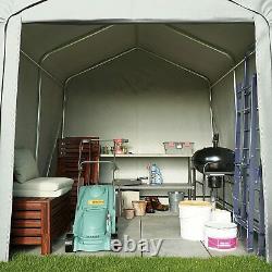 Portable Garage Shed Canopy Garden Storage Tent Shelter Steel Frame Zipper Door