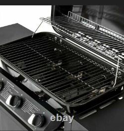Portable Gas BBQ Expert Grill 3 Burner Sausage & Burger Griddle Heavy Duty NEW