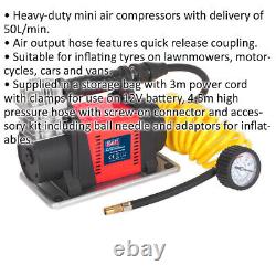 Portable HEAVY DUTY 12V Tyre Inflator / Mini Air Compressor 150PSI Max Pump