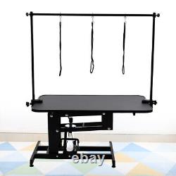 Portable Heavy Duty Hydraulic Dog Grooming Table In Black With Arm&Noose