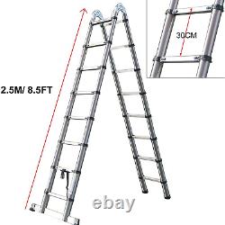 Portable Heavy Duty Multi-Purpose Detachable Hook Telescopic Ladder Extendable