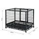 Portable Metal Cage Dogs Wheels Puppy Heavy Duty Kennel Pets Steel Crate Tray