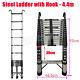 Portable Stainless Steel Telescopic Ladder Extendable Heavy Duty With Hook 4.4m/5m