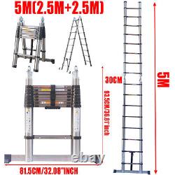 Portable Telescopic Folding Aluminium Ladder Extendable Multi-Purpose Heavy Duty