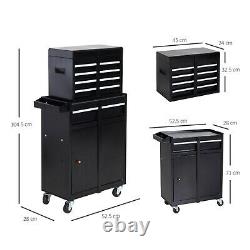 Portable Tool Chest Heavy Duty Garage Storage Black Box Cart Workshop Cabinet