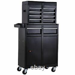 Portable Tool Chest Heavy Duty Garage Storage Box Cart Workshop Cabinet Black