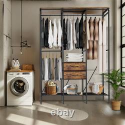 Portable Wardrobe Closet 30MM Steel Tube Clothes Storage Rack for Extra Sturdy