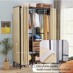 Portable Wardrobe Closet 30MM Steel Tube Clothes Storage Rack for Extra Sturdy