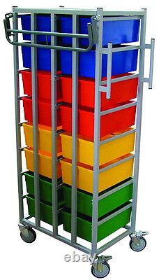 Professional Heavy Duty Portable 16 Drawer Trolley Laundry Clothes Cart Rail