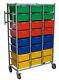 Professional Heavy Duty Portable 24 Drawer Trolley Laundry Clothes Cart Rail