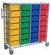 Professional Heavy Duty Portable 28 Drawer Trolley Laundry Clothes Cart Rail