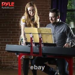 Pyle Universal Keyboard Heavy-Duty Electronic Portable Piano Stand with 2nd Tier