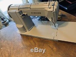 Rare Singer 301A Portable Long Bed Heavy Duty Gear Drive Sewing Machine Tested