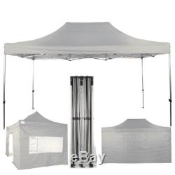Rock Awnings Pop-Up Gazebo 3x4.5m 10x15ft 3m x 4.5m Grey Waterproof with walls