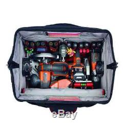 Rolling Tote 22 In. Husky Pro Portable Storage Bag Heavy Duty Tool Organizer Box