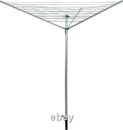 Rotary Airer 30m Outdoor 3 Arm Clothes Washing Line Dryer Folding Garden Laundry