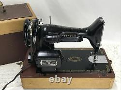 SERVICED Heavy Duty Vtg Portable Singer Sewing Machine 99k Denim, Leather Ornate