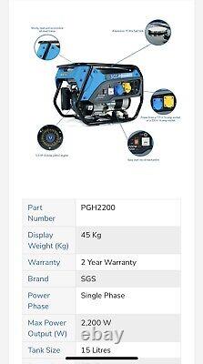 SGS 2000W 2.8 kVA Heavy Duty Portable Petrol Generator 4-Stroke 5.5 HP