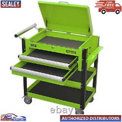 Sealey AP760MHV Green Heavy Duty Mobile Tool & Parts Portable Trolley 2 Drawers