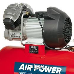 Sealey Air Compressor 50L V-Twin Direct Drive 3hp Heavy Duty Induction Motor