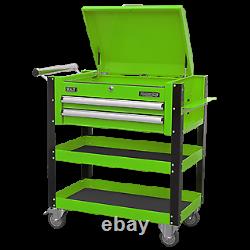 Sealey Green Heavy Duty Mobile Tool & Parts Portable Trolley 2 Drawers AP760MHV